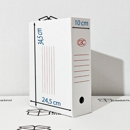 cutie de arhivare din carton tip co3 245 x 100 x 345 / ondula e, culoare carton:alb