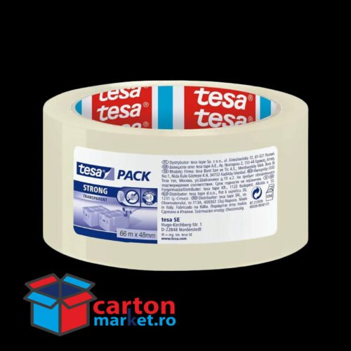 bandă adezivă cauciuc natural tesapack pp, 48x66, transparent