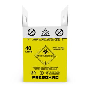 cutie carton 20 l cu sac – colectare deșeuri medicale infectioase cutie carton 20 l cu sac – colectare deșeuri medicale infectioase