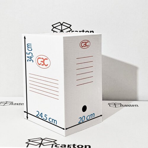 cutie de arhivare din carton tip co3 345 x 200 x 245 / ondula e, culoare carton:alb