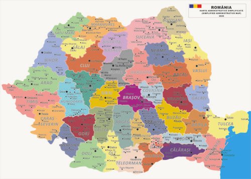 romania harta administrativa simplificata